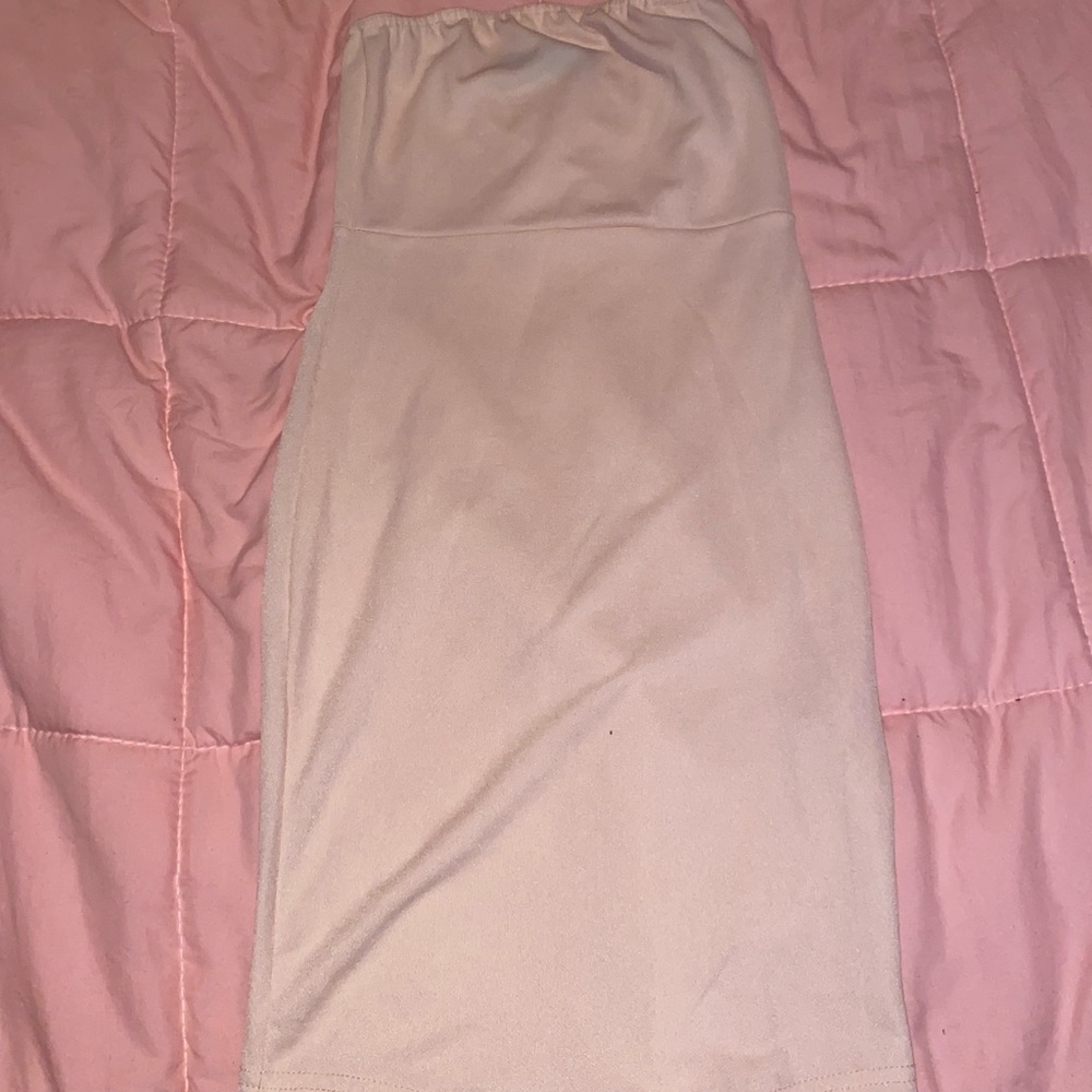 Nude strapless dress
